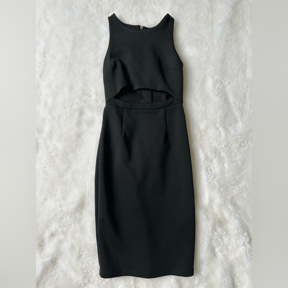 ASOS Petite black dress with stomach cutout